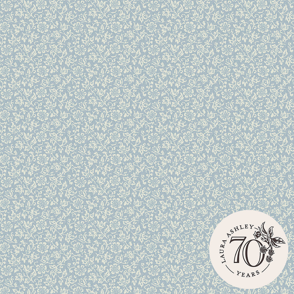 Laura Ashley The Wholesome Home Sweet Alyssum Pale Seaspray Blue Smooth Wallpaper