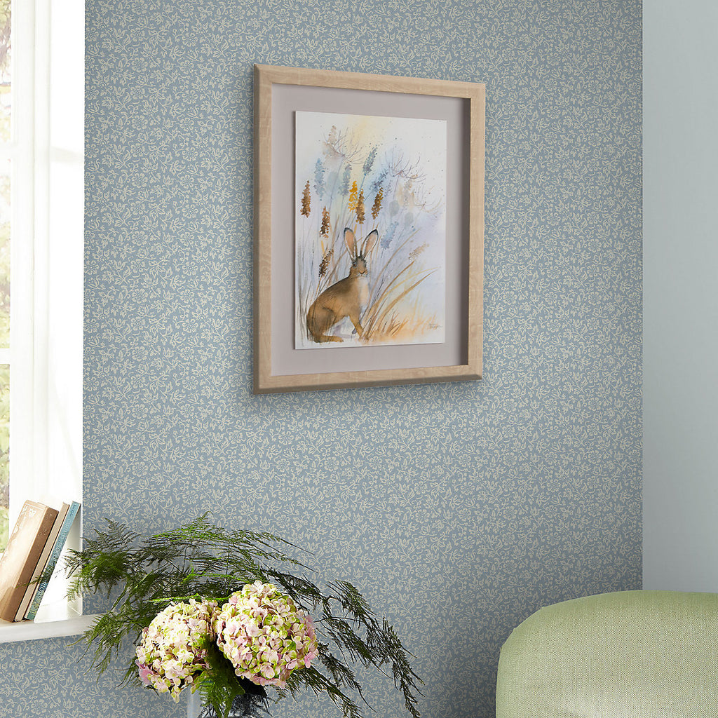 Laura Ashley The Wholesome Home Sweet Alyssum Pale Seaspray Blue Smooth Wallpaper