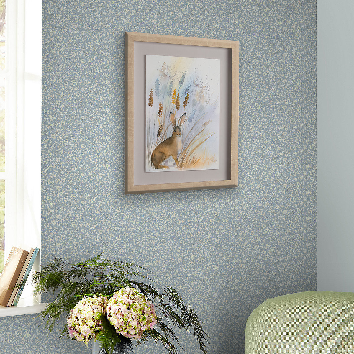 Laura Ashley The Wholesome Home Sweet Alyssum Pale Seaspray Blue Smooth Wallpaper