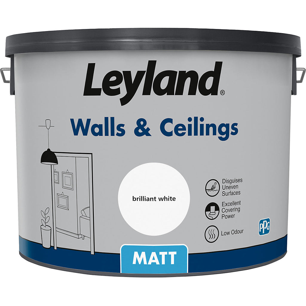 Leyland Pure brilliant white Matt Emulsion paint, 10L