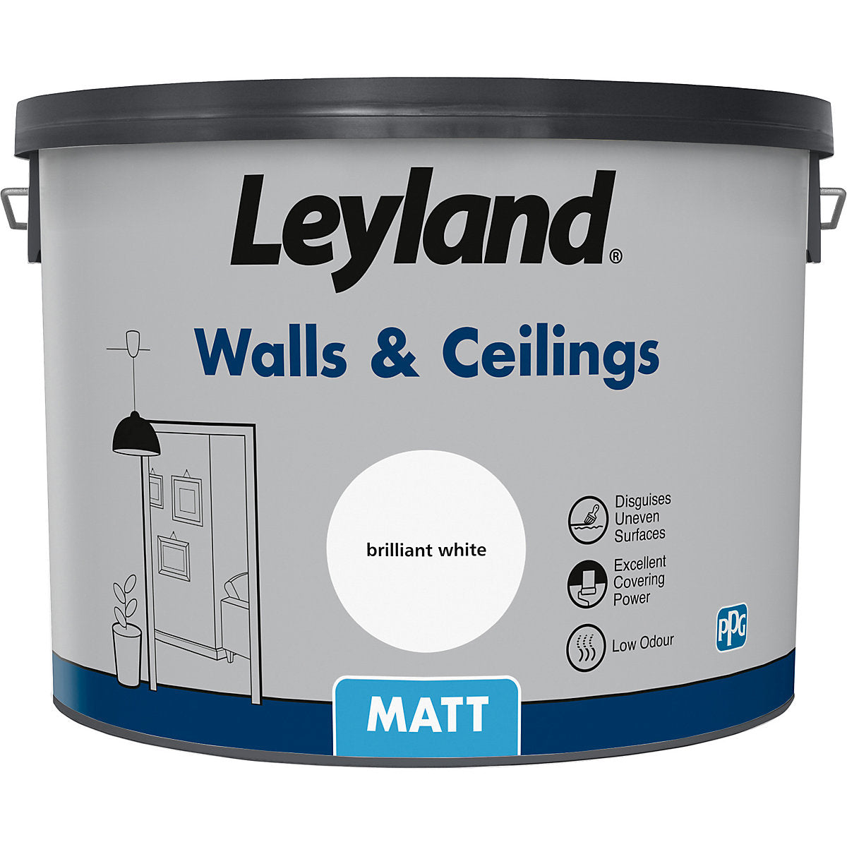 Leyland Pure brilliant white Matt Emulsion paint, 10L
