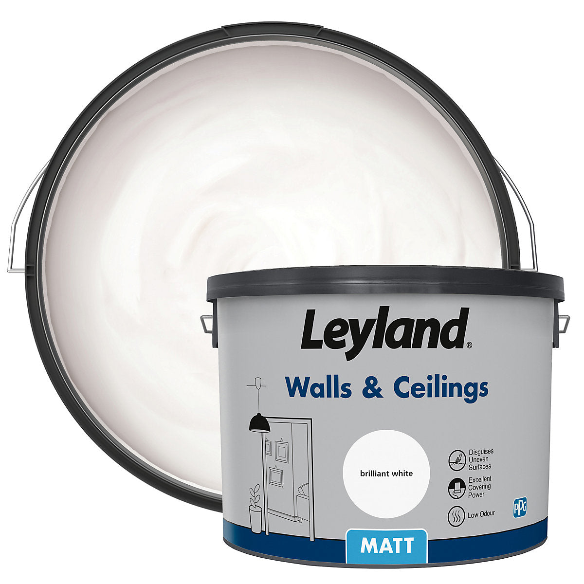 Leyland Pure brilliant white Matt Emulsion paint, 10L