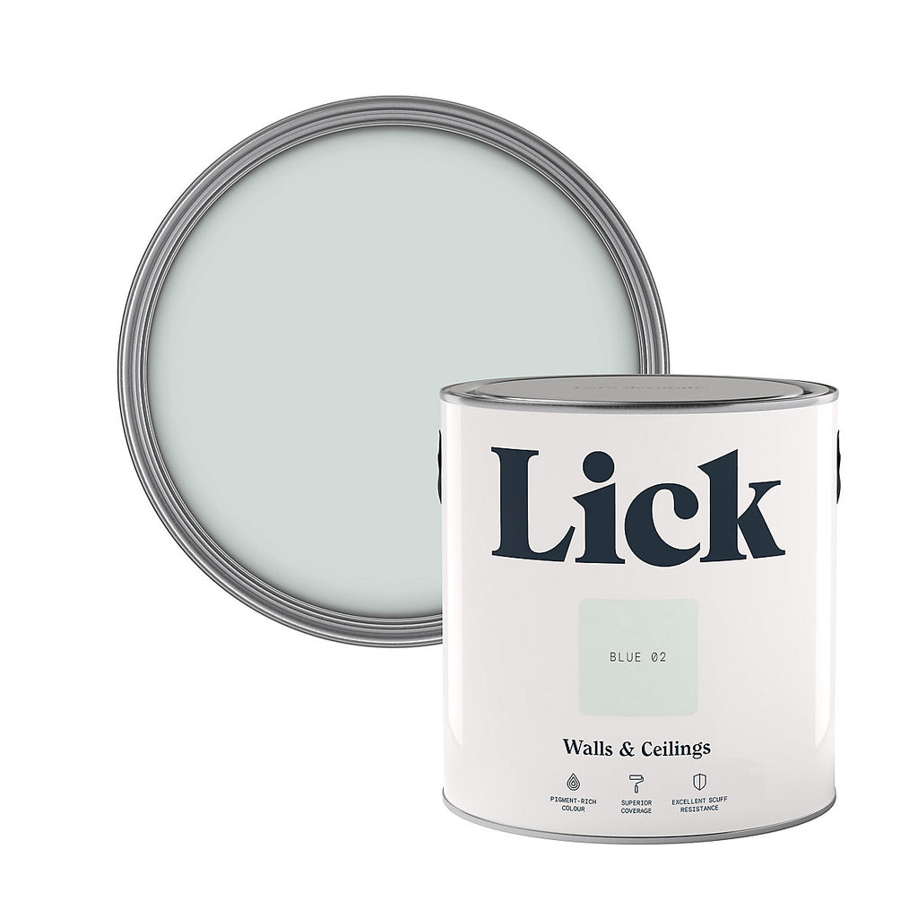 Lick Blue 02 Matt Emulsion paint, 2.5L