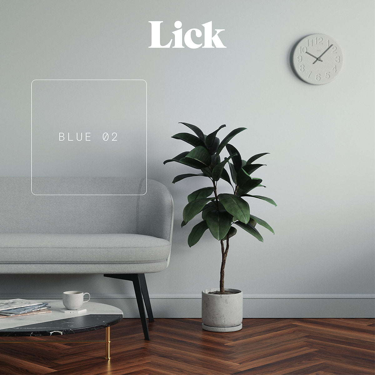 Lick Blue 02 Matt Emulsion paint, 2.5L