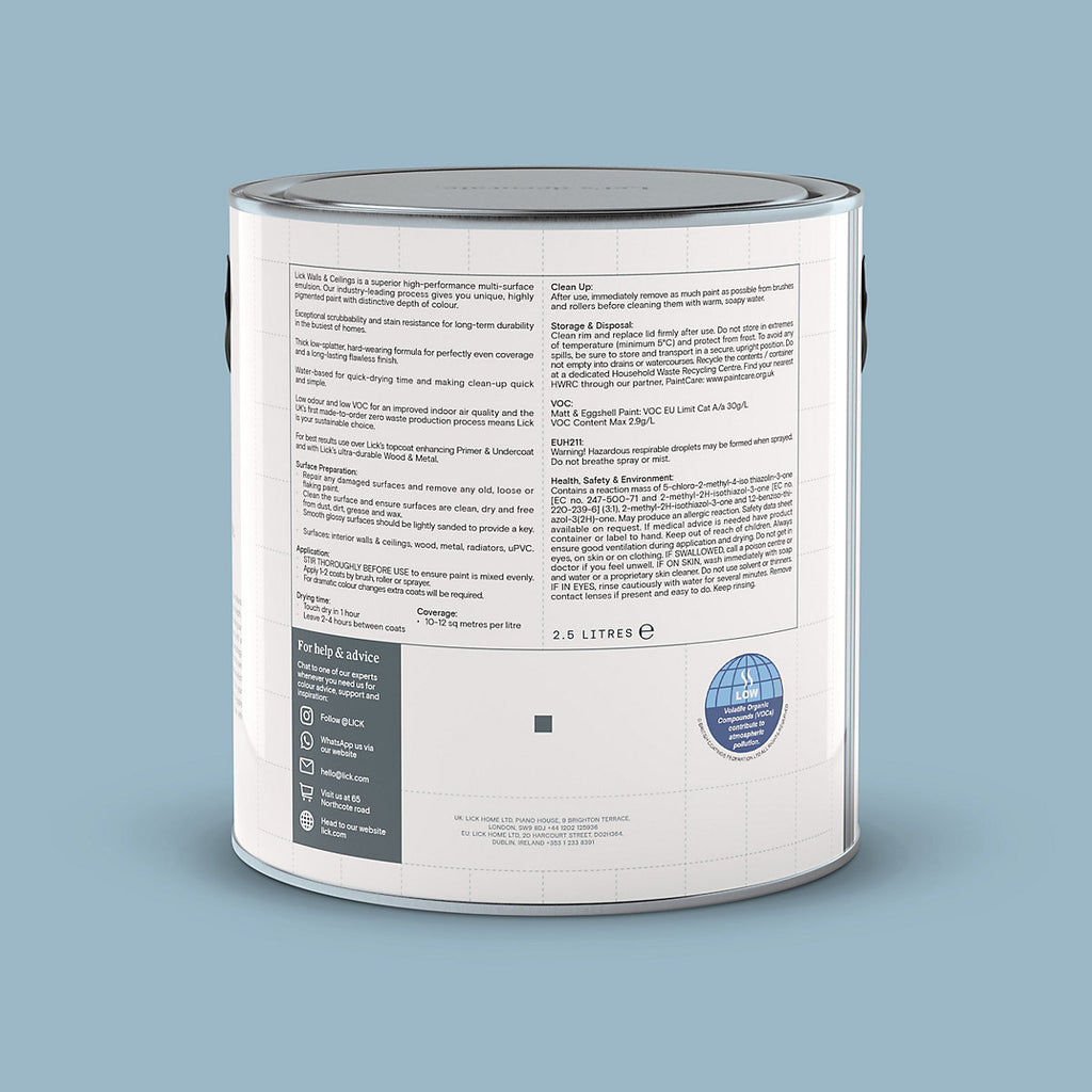 Lick Blue 04 Matt Emulsion paint, 2.5L