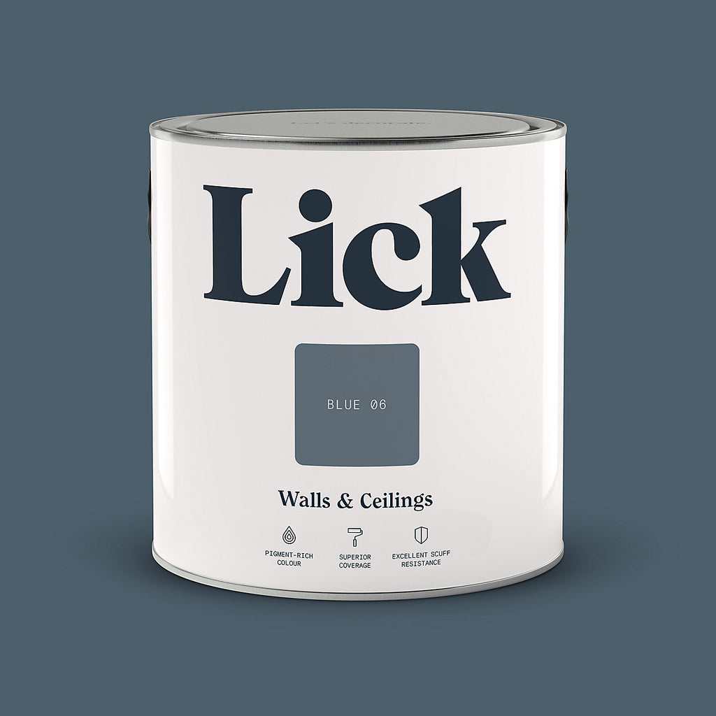 Lick Blue 06 Matt Emulsion paint, 2.5L