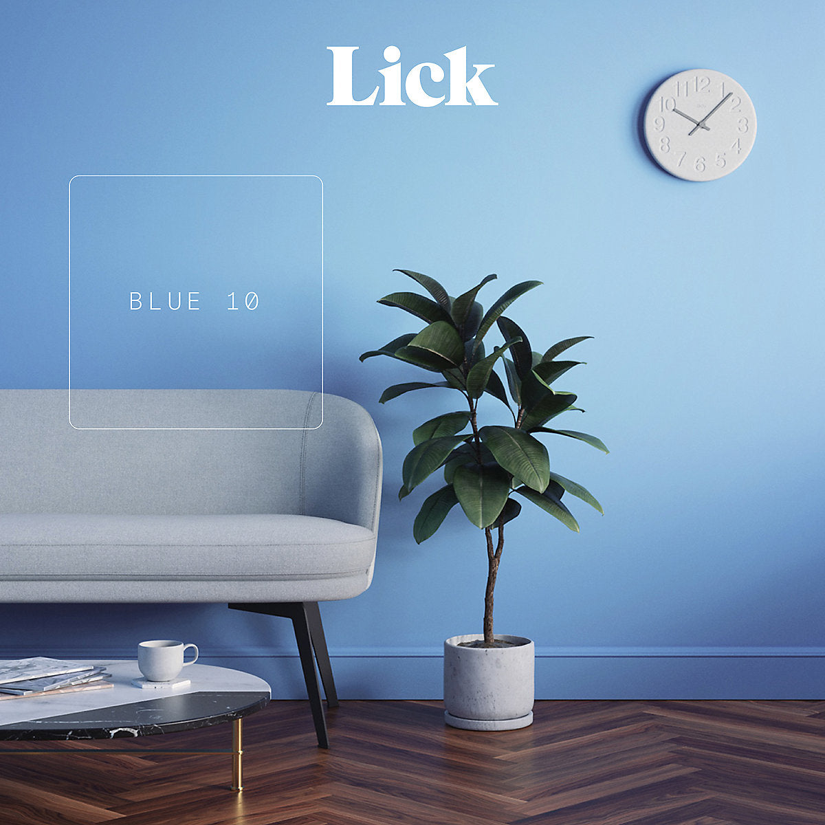 Lick Blue 10 Eggshell Emulsion paint, 2.5L