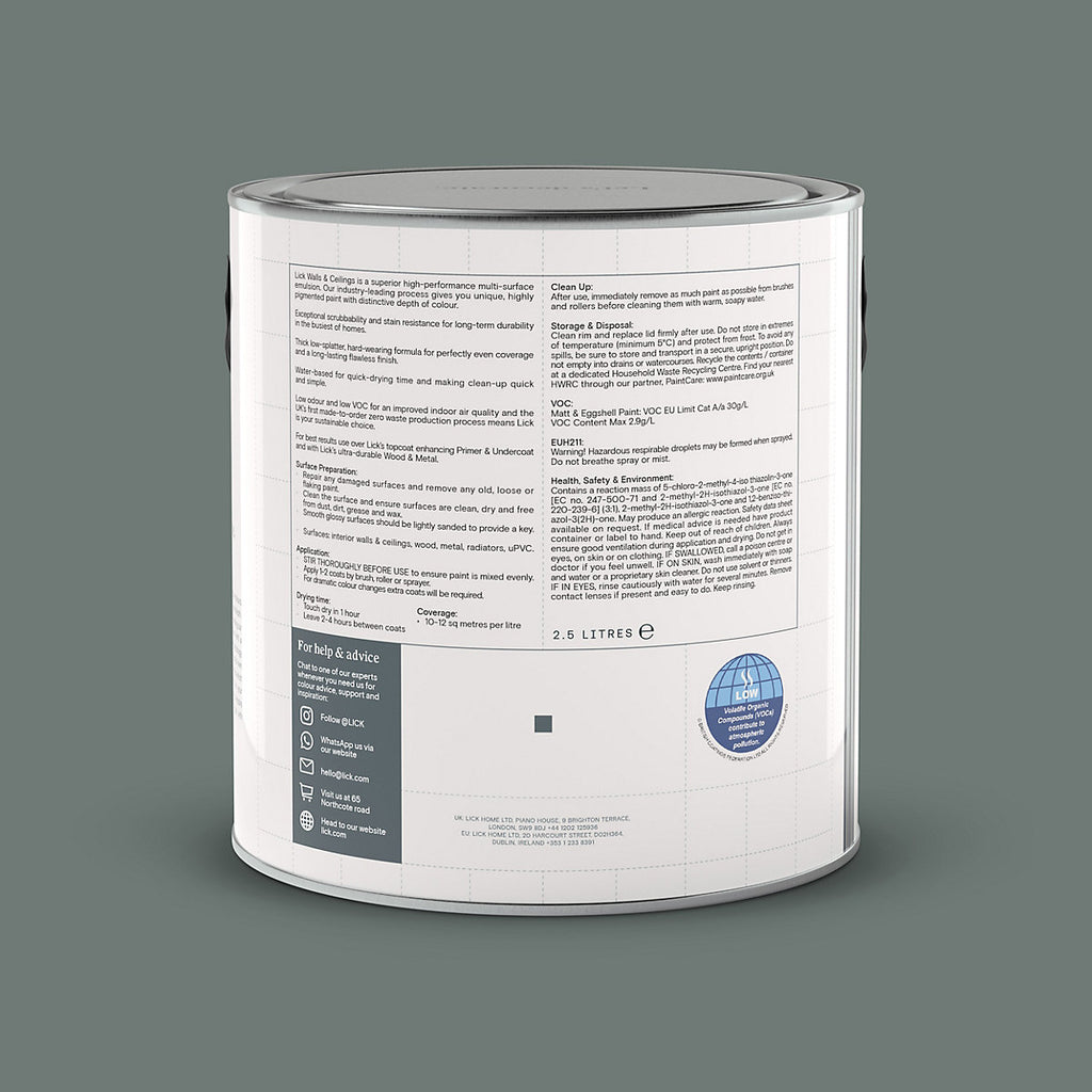 Lick Green 03 Eggshell Emulsion paint, 2.5L