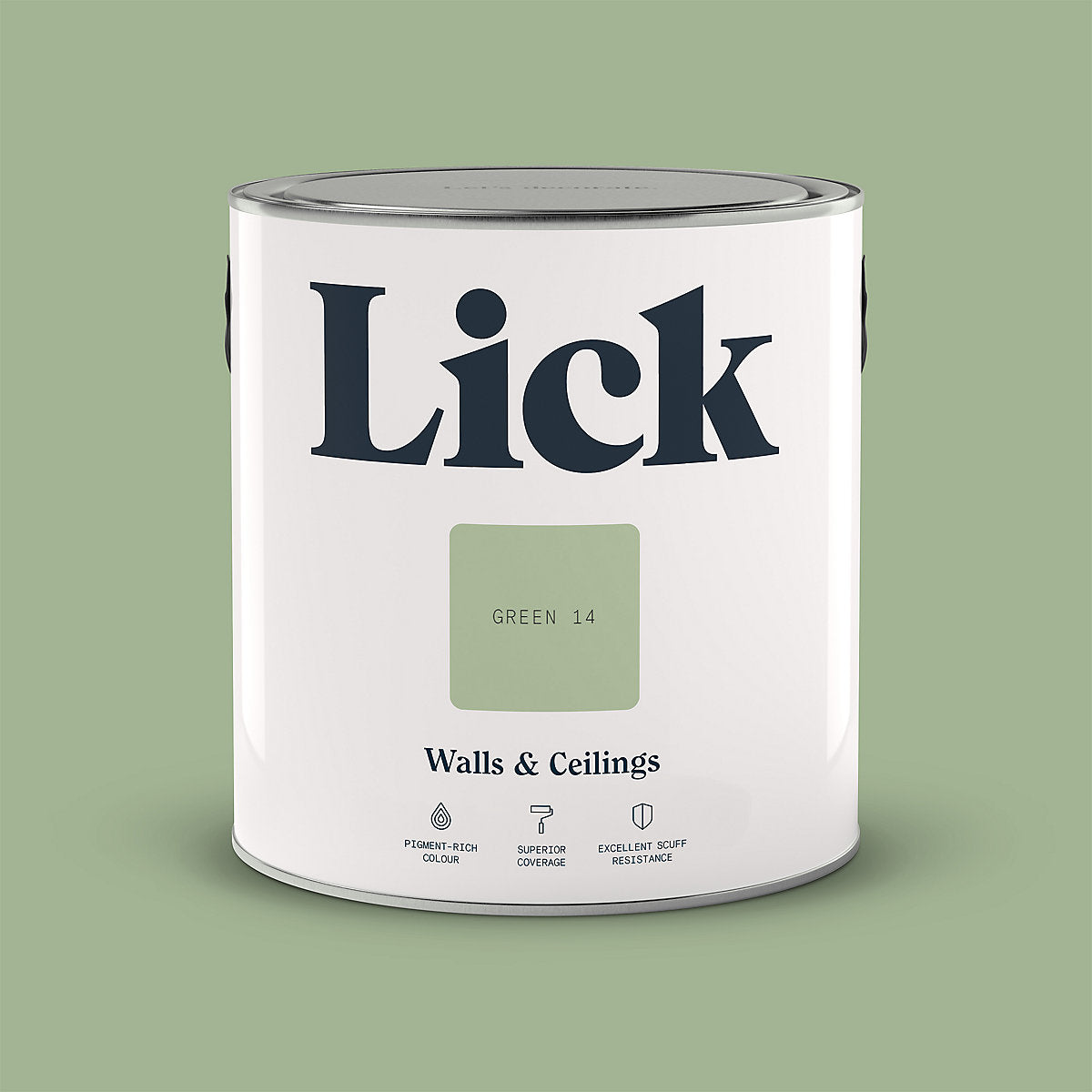 Lick Green 14 Matt Emulsion paint, 2.5L