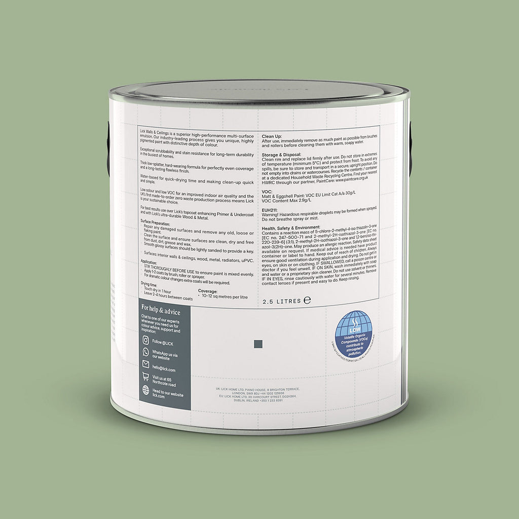 Lick Green 14 Matt Emulsion paint, 2.5L