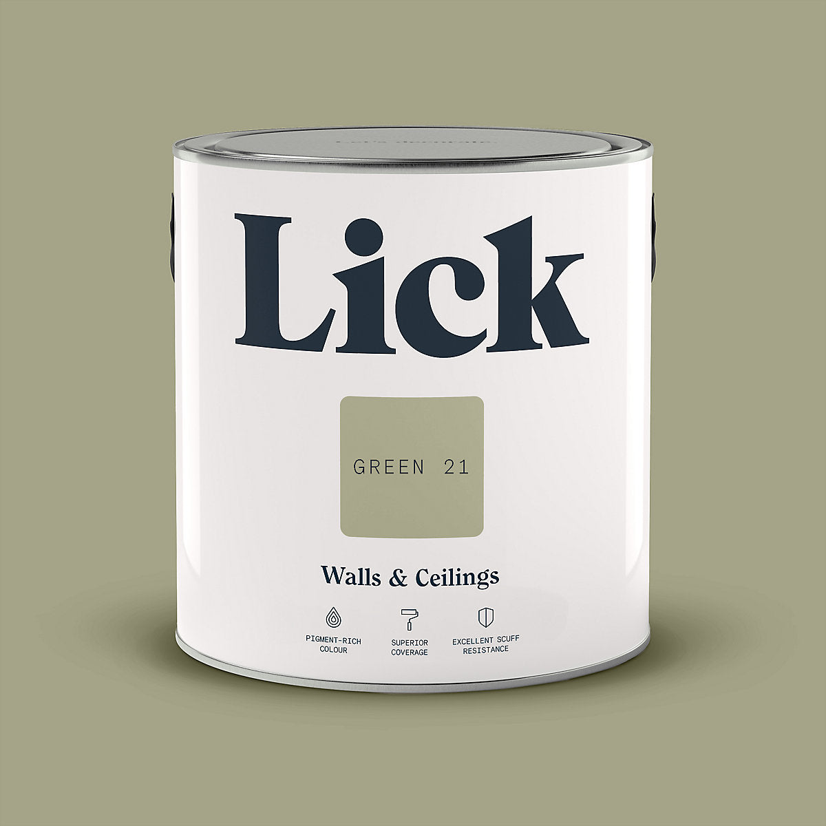 Lick Green 21 Matt Wall & ceiling Emulsion paint, 2.5L