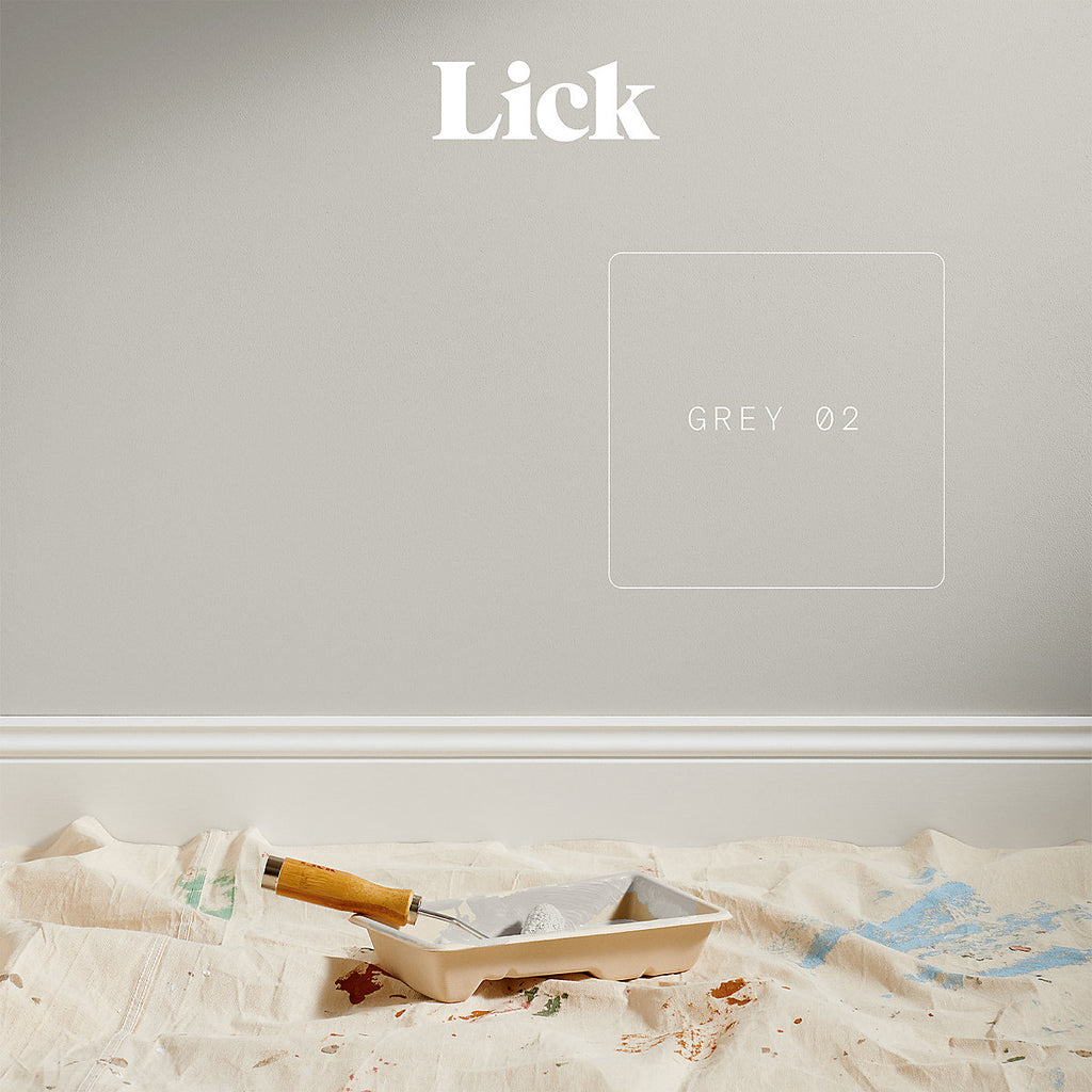 Lick Grey 02 Eggshell Emulsion paint, 2.5L