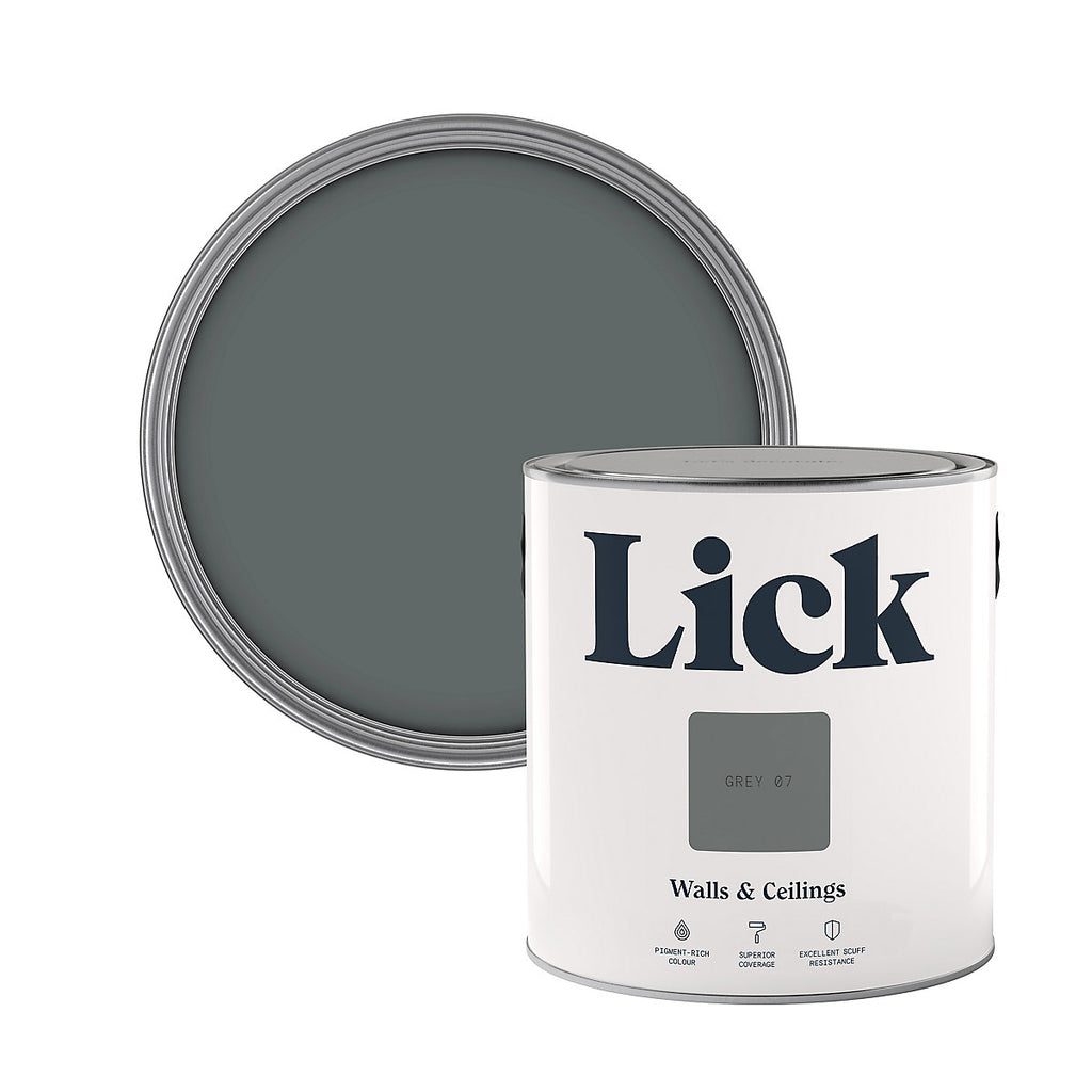 Lick Grey 07 Matt Emulsion paint, 2.5L