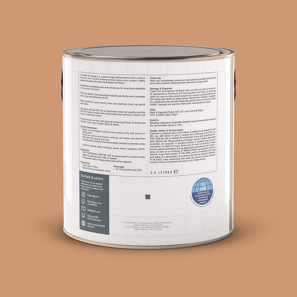 Lick Orange 03 Matt Emulsion paint, 2.5L