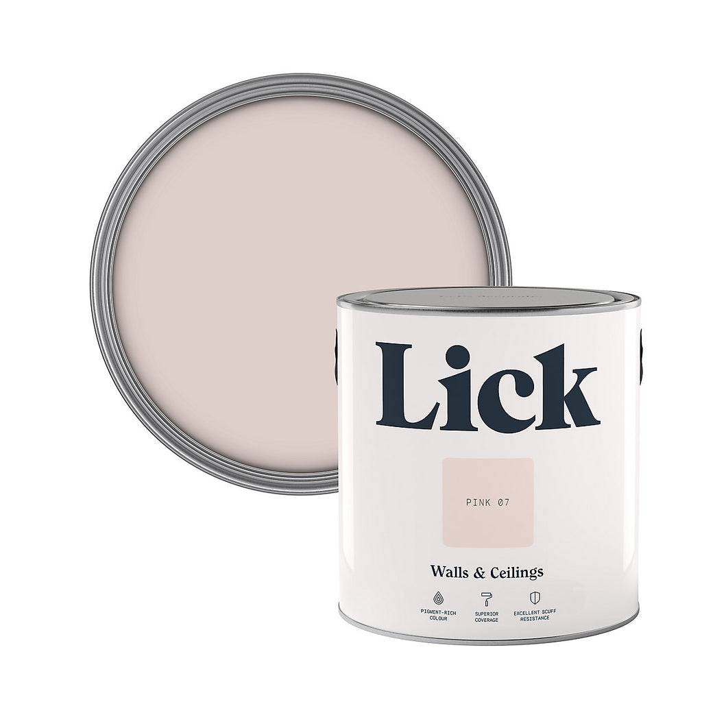 Lick Pink 07 Matt Emulsion paint, 2.5L