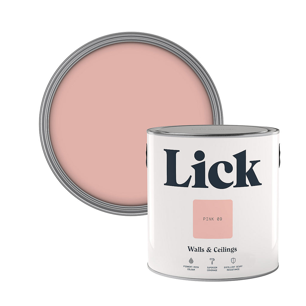 Lick Pink 09 Matt Emulsion paint, 2.5L