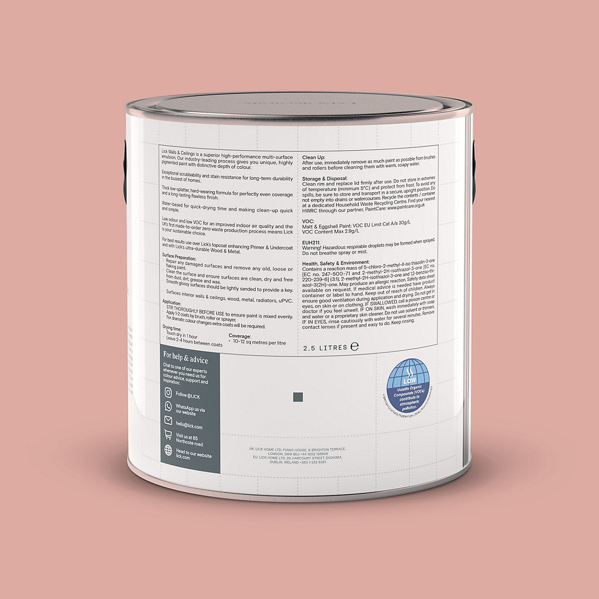 Lick Pink 13 Matt Emulsion paint, 2.5L