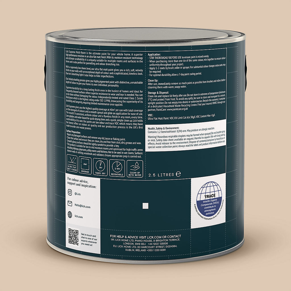 Lick Supreme Pink 15 Flat matt Multi-surface Emulsion paint, 2.5L