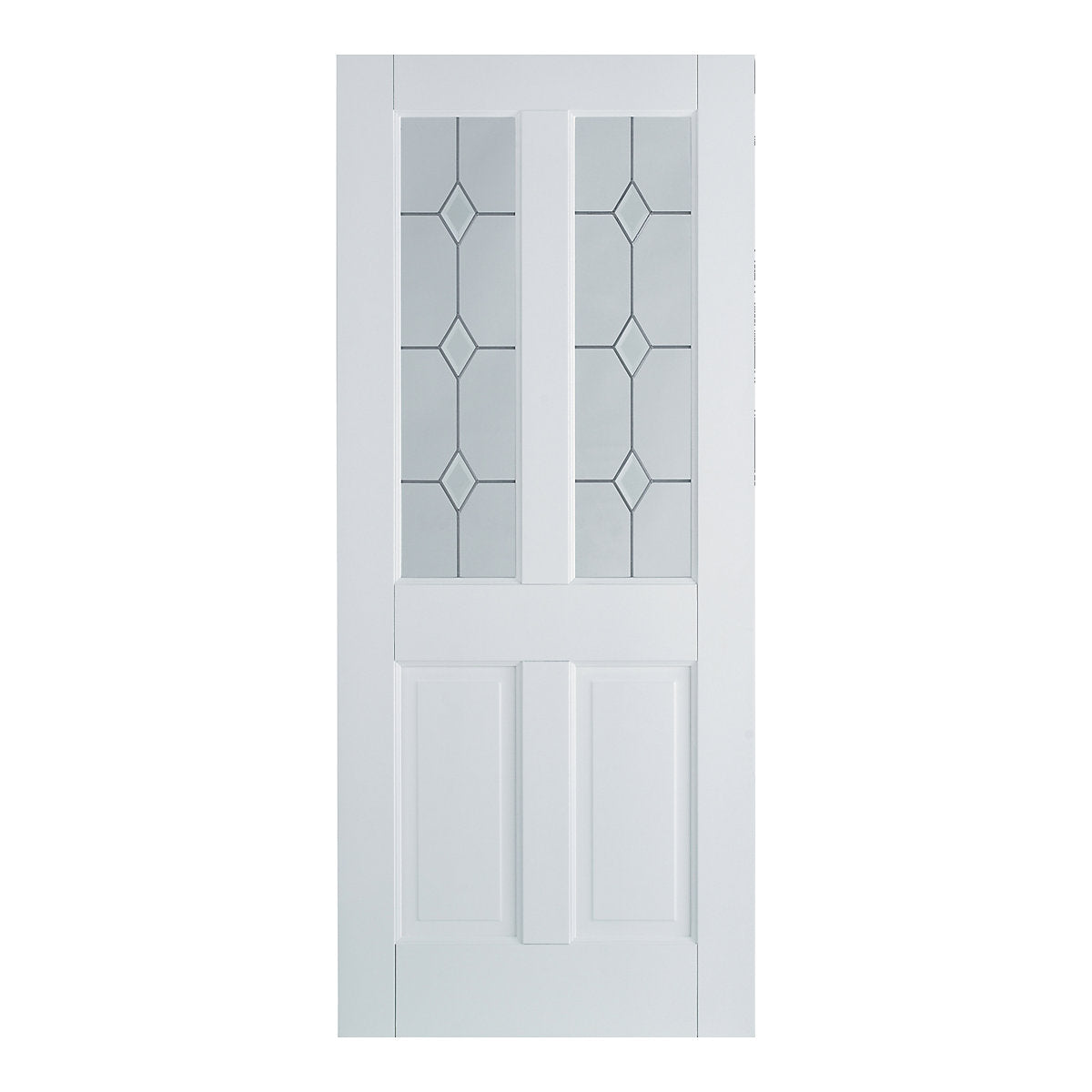 LPD Canterbury Clear Glazed Classic White Internal Chipboard Door, (H)1981mm (W)762mm (T)35mm