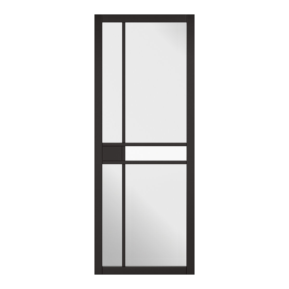 LPD Greenwich Glazed Industrial Black Internal Pine Door, (H)1981mm (W)762mm (T)35mm