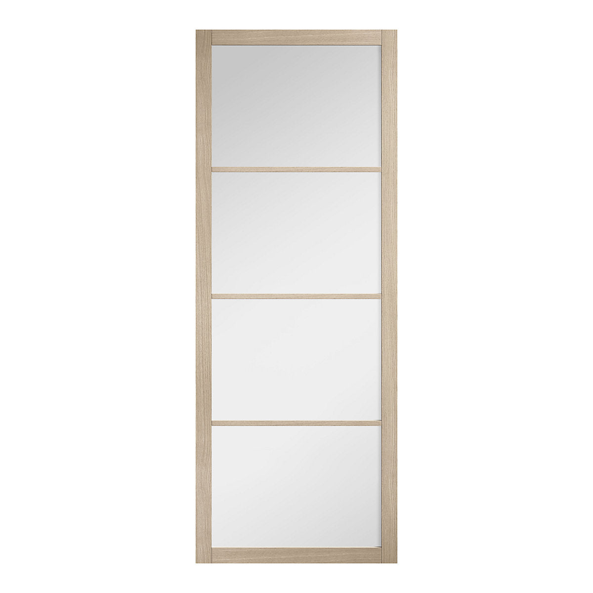 LPD Soho Clear Glazed Industrial Blonde White oak veneer Internal Oak & particleboard Door, (H)1981mm (W)686mm (T)35mm