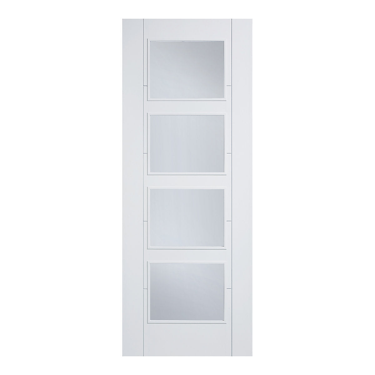 LPD Vancouver Clear Glazed Modern White Internal Chipboard Door, (H)2040mm (W)726mm (T)40mm