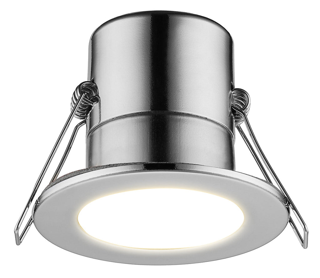 Luceco Eco Silver Chrome effect Fixed LED Fire-rated Warm white Downlight 5W IP65