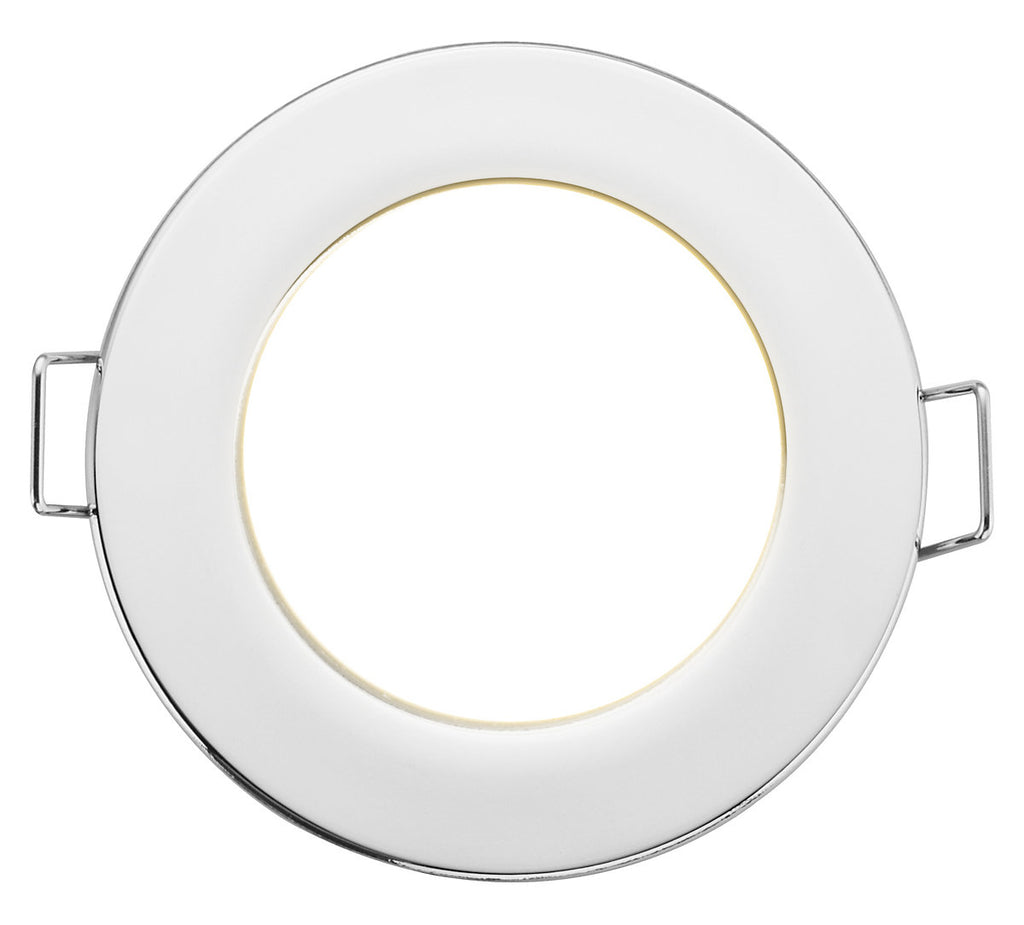 Luceco Eco Silver Chrome effect Fixed LED Fire-rated Warm white Downlight 5W IP65