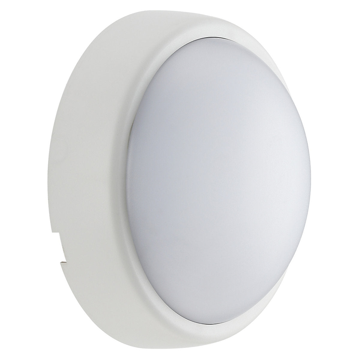 Luceco Fixed Black & White Mains-powered Outdoor Bulkhead wall light 450lm (Dia)16cm