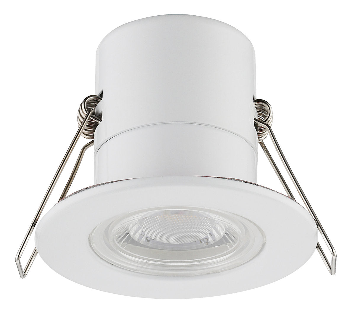 Luceco Matt White Fixed LED Fire-rated Warm white Downlight 5W IP65