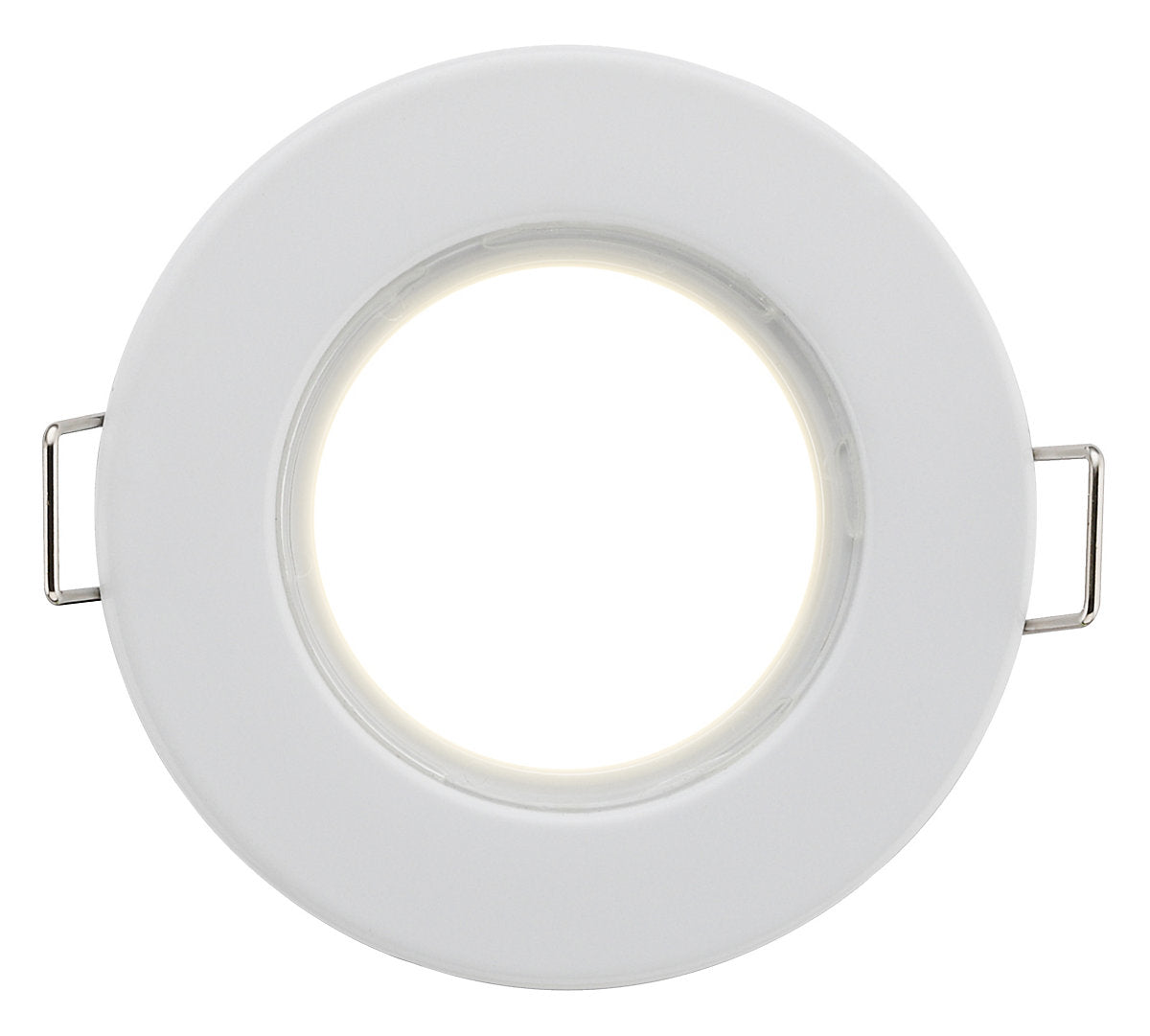 Luceco Matt White Fixed LED Fire-rated Warm white Downlight 5W IP65