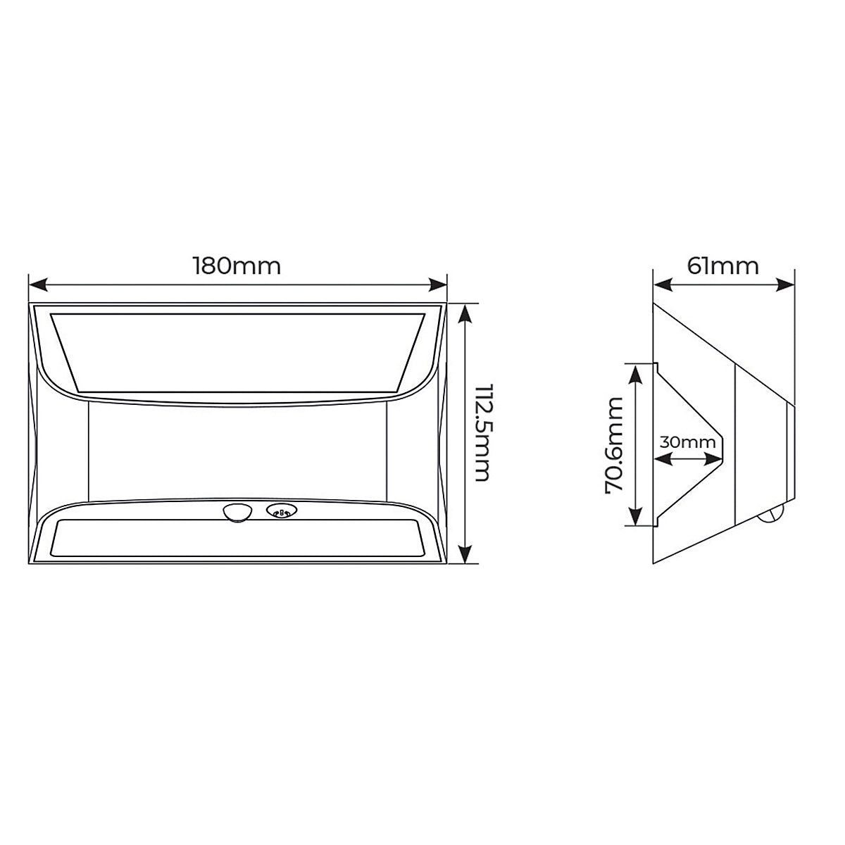 Luceco Prysm Non-adjustable Black Battery & solar-powered LED 6W PIR With motion sensor Rectangular Outdoor Wall light