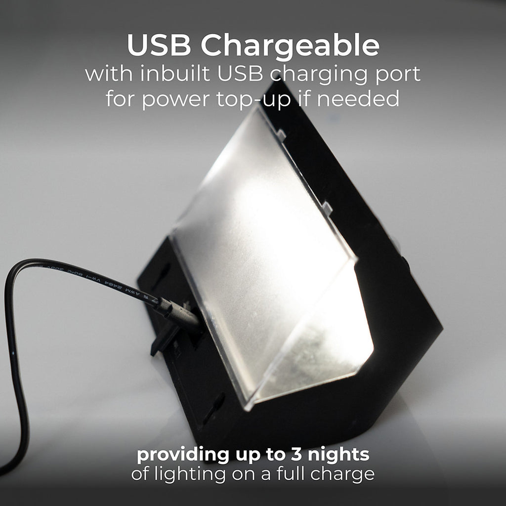 Luceco Prysm Non-adjustable Black Battery & solar-powered LED 6W PIR With motion sensor Rectangular Outdoor Wall light