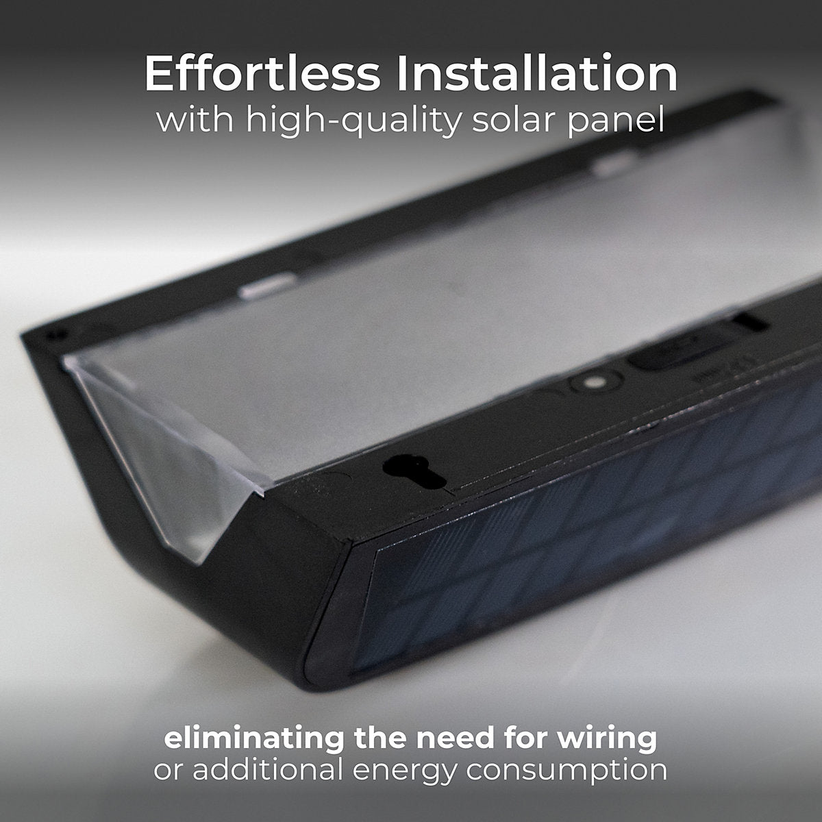 Luceco Prysm Non-adjustable Black Battery & solar-powered LED 6W PIR With motion sensor Rectangular Outdoor Wall light