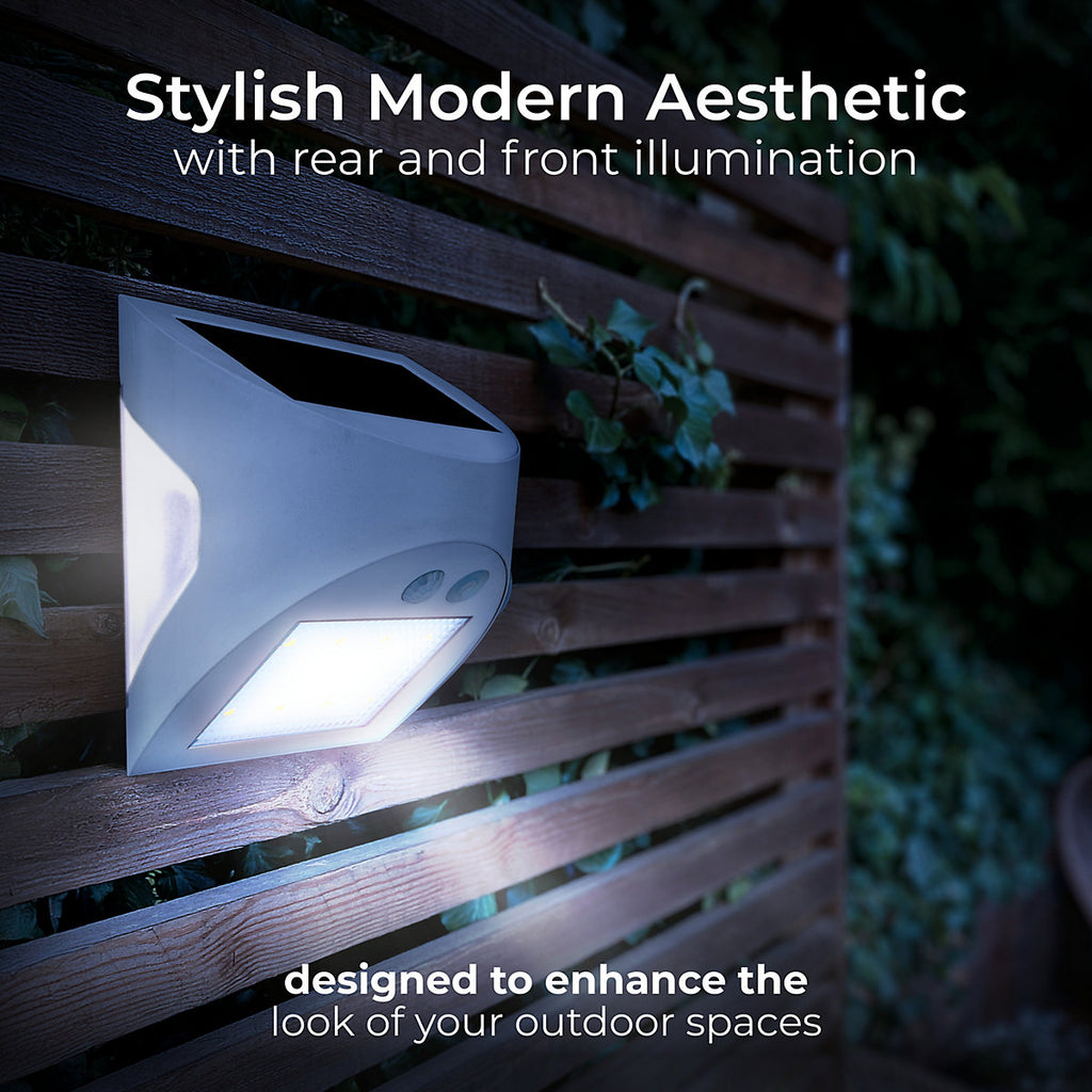 Luceco Prysm Non-adjustable White Battery & solar-powered LED 3W PIR With motion sensor Square Outdoor Wall light