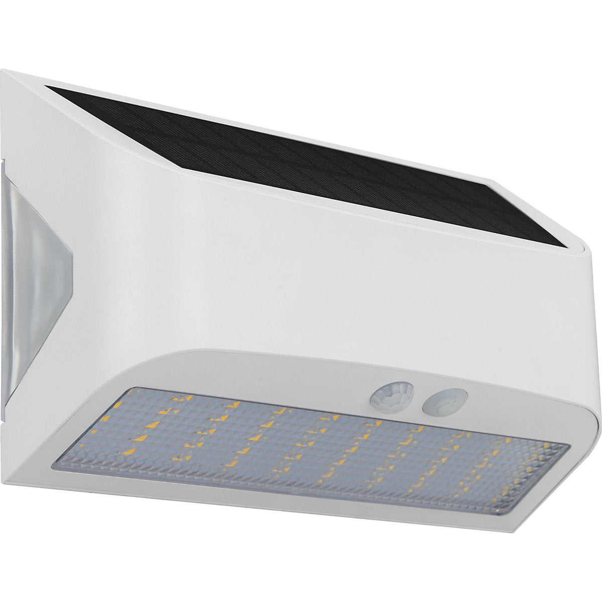 Luceco Prysm Non-adjustable White Battery & solar-powered LED 6W PIR With motion sensor Rectangular Outdoor Wall light