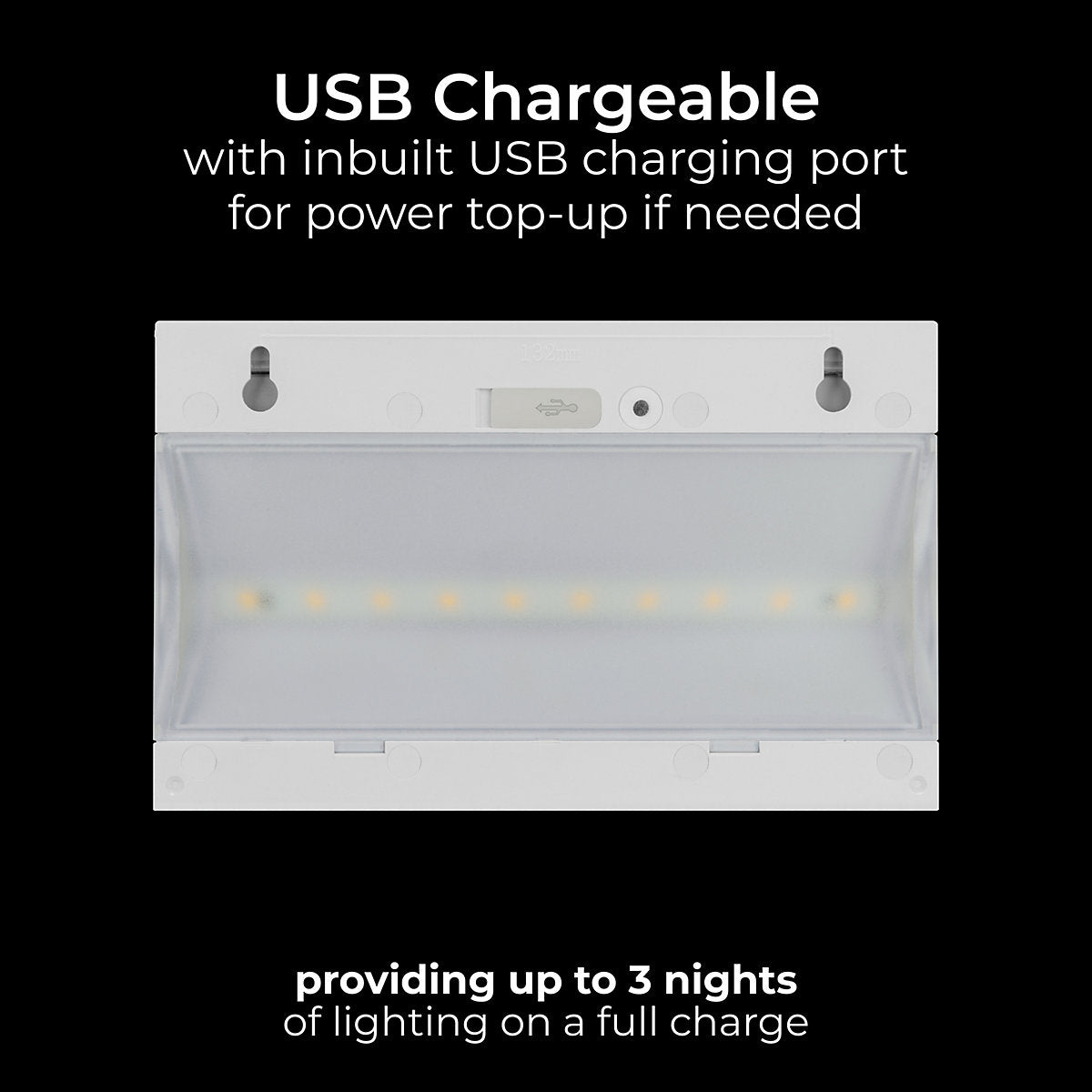 Luceco Prysm Non-adjustable White Battery & solar-powered LED 6W PIR With motion sensor Rectangular Outdoor Wall light