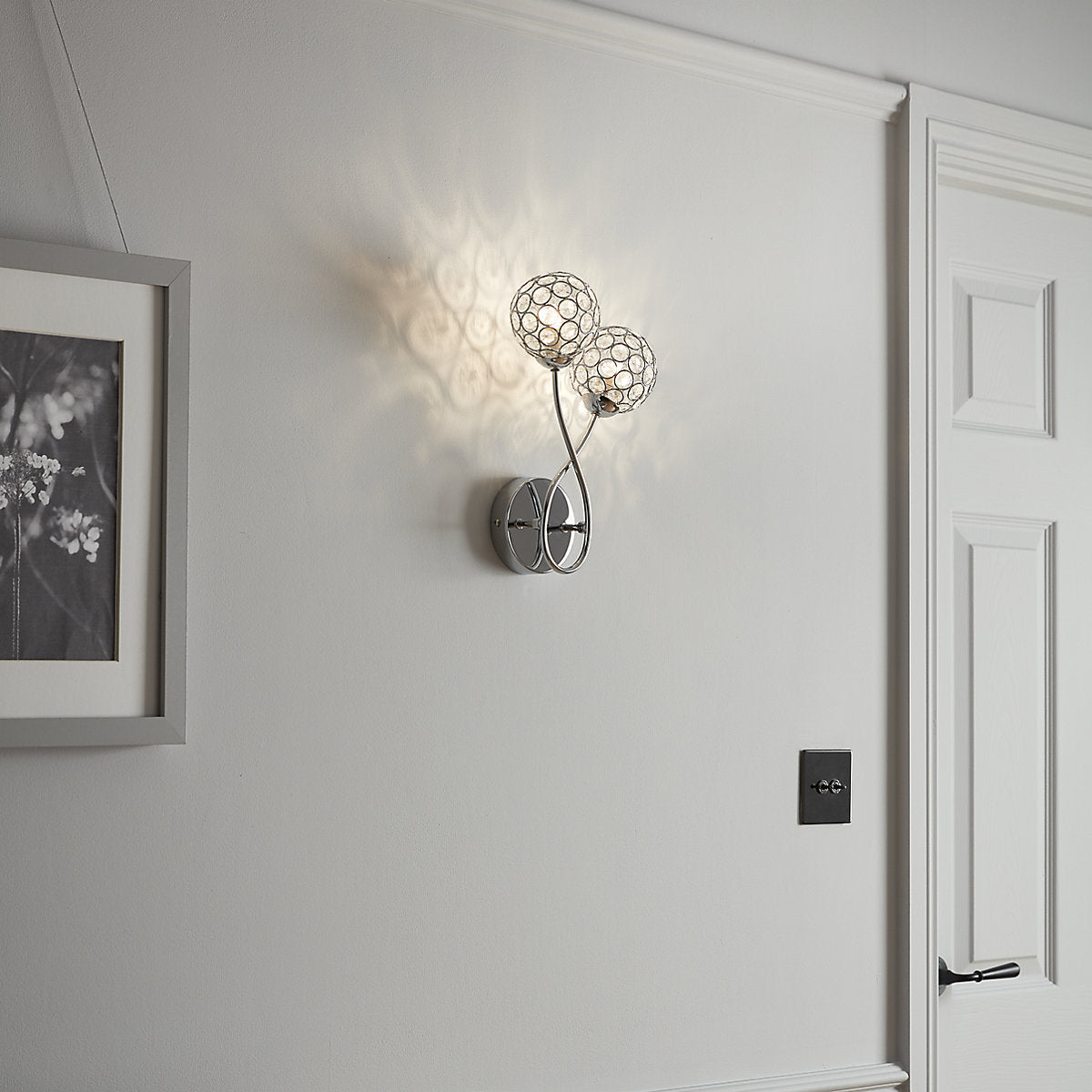 Mantus Contemporary Chrome effect Double Wired Wall light