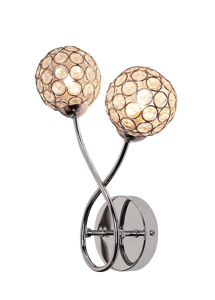 Mantus Contemporary Chrome effect Double Wired Wall light