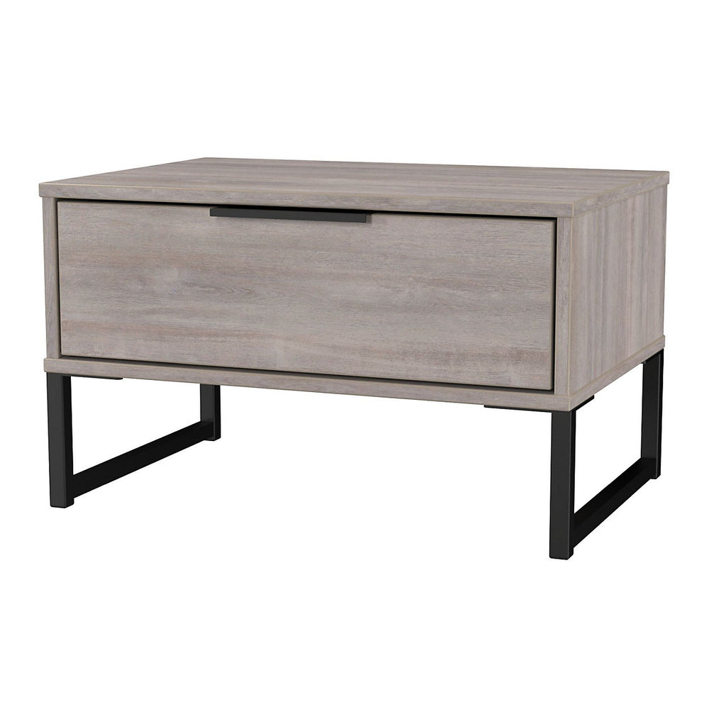 Marsala Ready assembled Grey oak grey oak effect 1 Drawer Bedside table (H)348mm (W)575mm (D)395mm