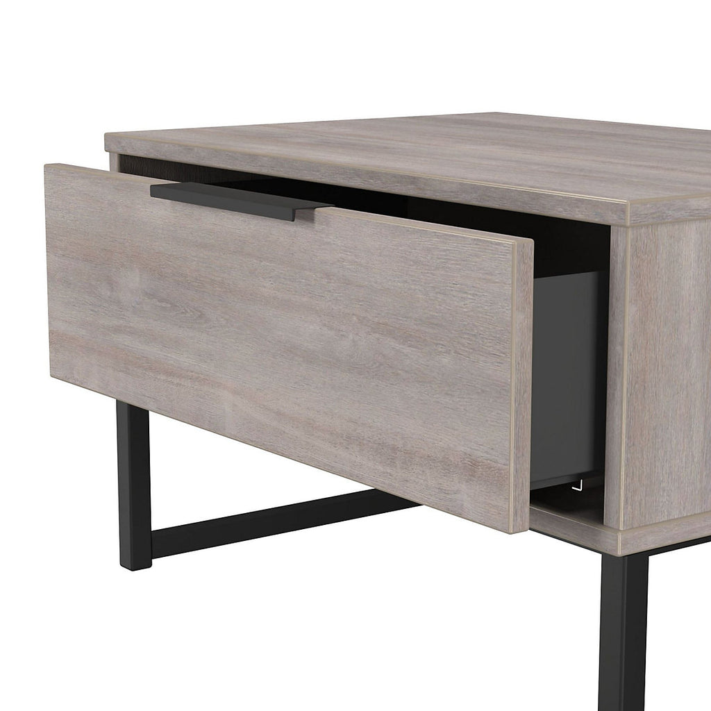Marsala Ready assembled Grey oak grey oak effect 1 Drawer Bedside table (H)348mm (W)575mm (D)395mm