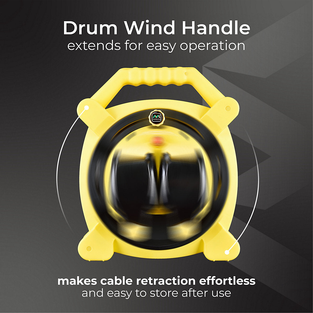 Masterplug 2 socket Black & yellow Outdoor Cable reel, 20m