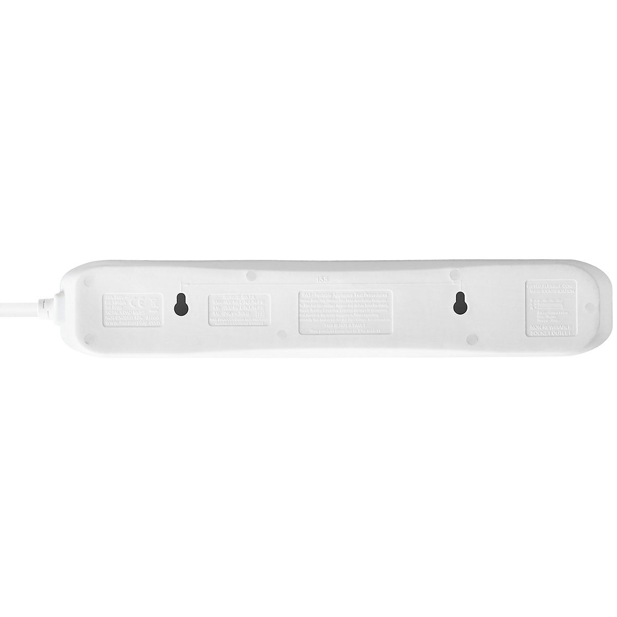 Masterplug Surge White 13A 4 socket Extension lead with USB, 1m