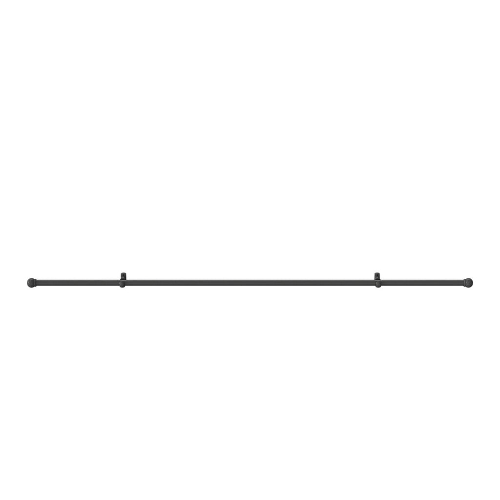 Matt Dark grey Non extendable Ball Single curtain pole set, (L)2m (Dia)28mm