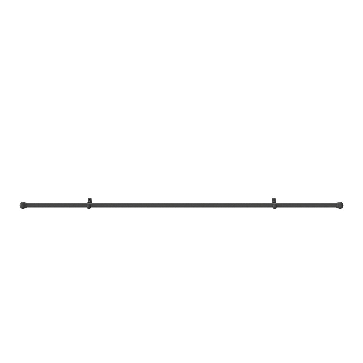 Matt Dark grey Non extendable Ball Single curtain pole set, (L)2m (Dia)28mm