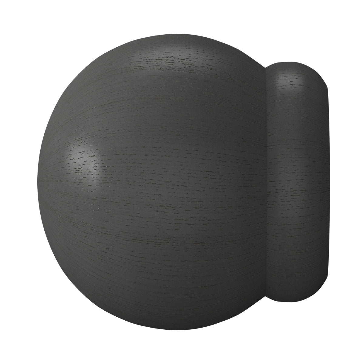 Matt Dark grey Non extendable Ball Single curtain pole set, (L)2m (Dia)28mm