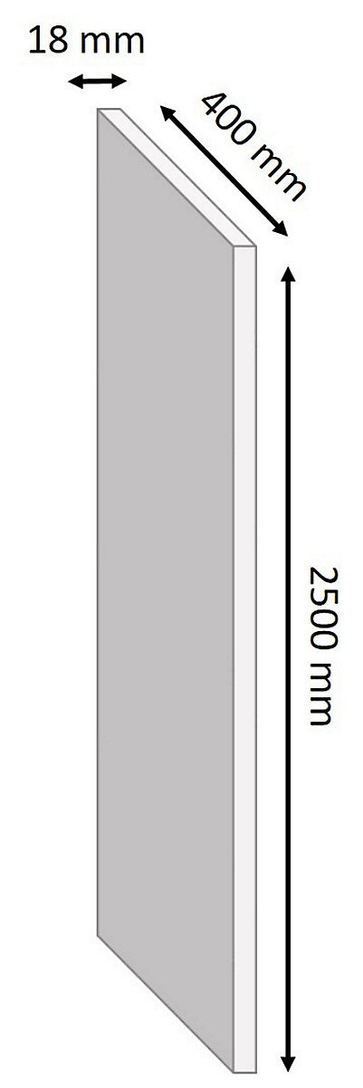 Matt Oak effect Semi edged Furniture panel, (L)2.5m (W)400mm (T)18mm