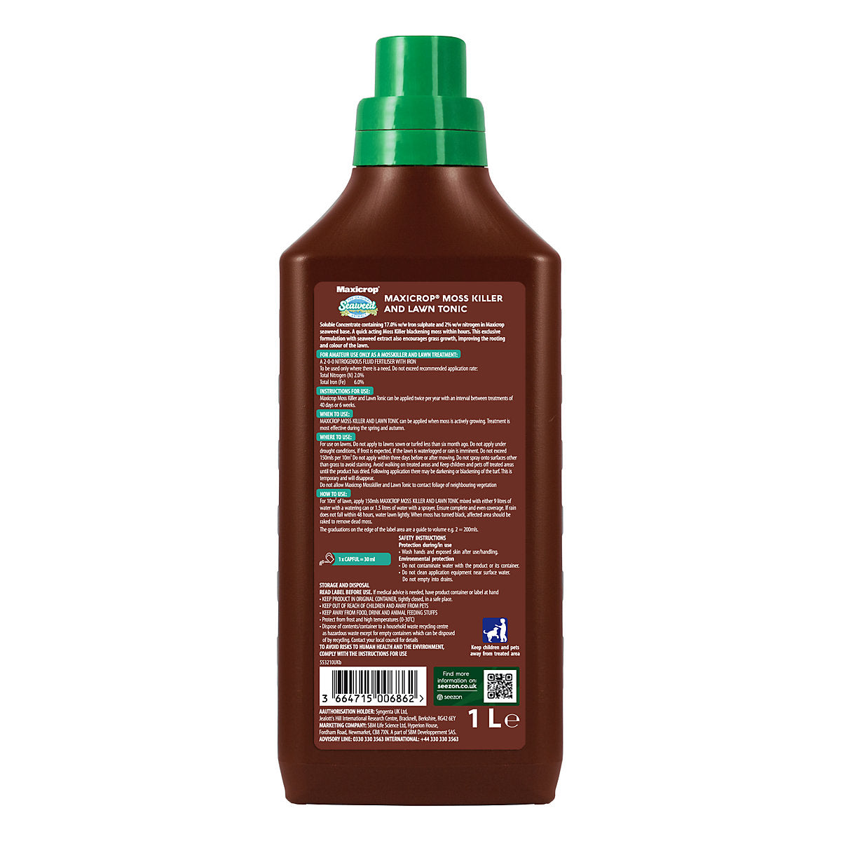 Maxicrop Concentrated Moss killer & Lawn tonic 1L Liquid