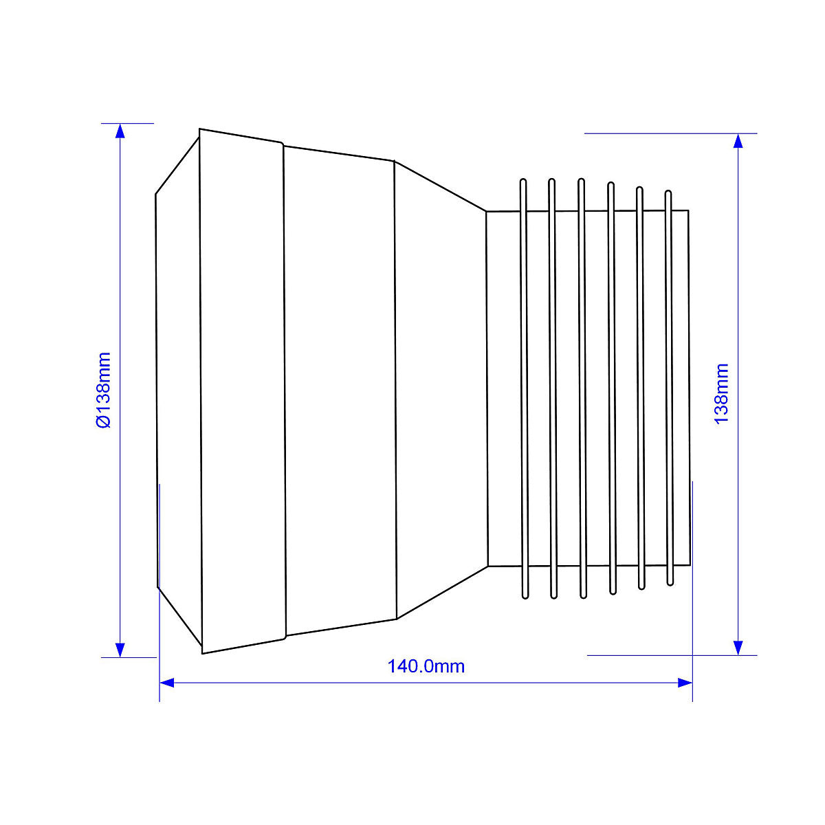 McAlpine Straight Pan connector (Dia)112mm