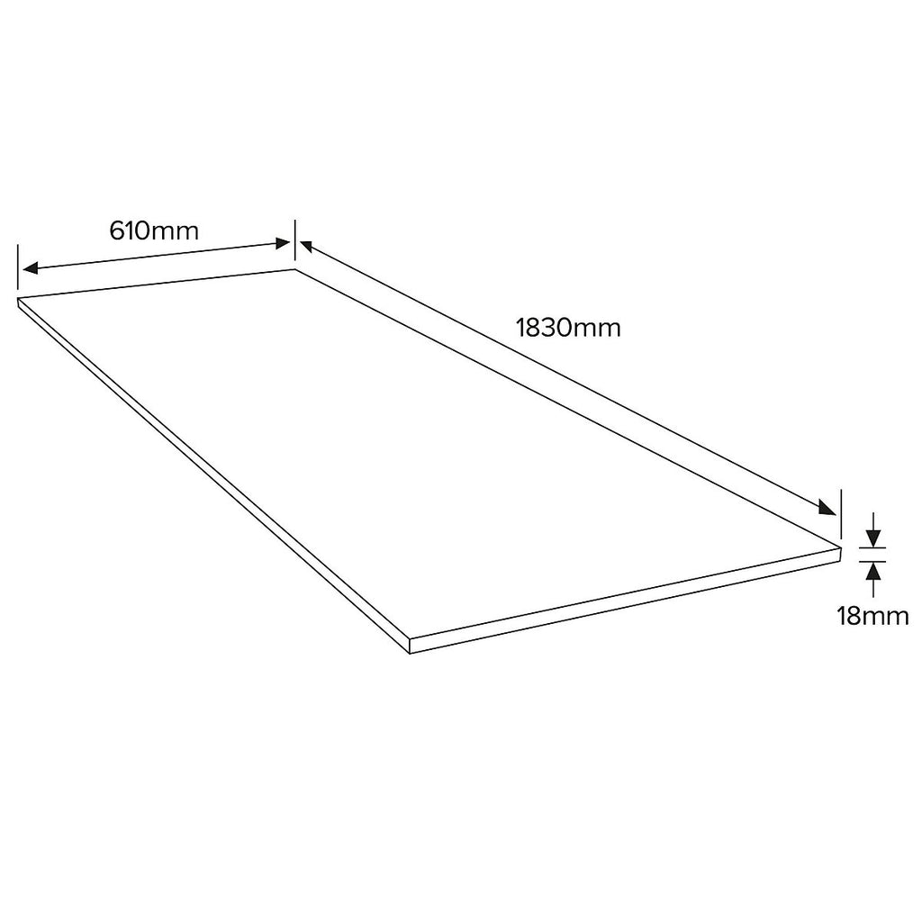 Medium-density fibreboard (MDF) Fibreboard (L)1830mm (W)607mm (T)18mm
